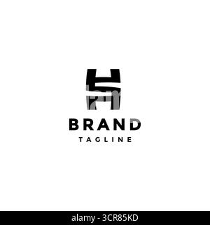 Lettre S initiale simple au-dessus de la lettre H. conception du logo. Conception de logo de lettre SH ou HS initiale simple. Illustration de Vecteur