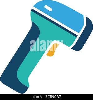 Logo de lecteur de codes-barres portable, une illustration vectorielle représentant la vente au détail, l'inventaire, la technologie, les achats, la logistique Illustration de Vecteur