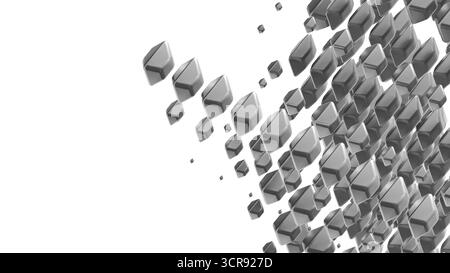 Formes géométriques grises complexes disposées selon un motif régulier sur une surface vibrante pendant les heures de lumière du jour Banque D'Images