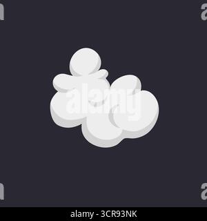 Nuage de fumée de dessin animé, arôme blanc vectoriel ou vapeur toxique, vapeur de poussière. Éléments de design, Flow Mist ou Smoky Steam pour votre design Illustration de Vecteur
