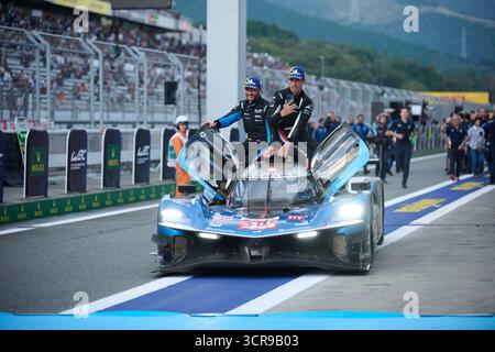 35, Paul-Loup Chatin (FRA), Ferdinand Habsburg (AUS), Charles Milesi (FRA), Alpine Endurance Team, Alpine A424 #35, Hypercar, Championnat du monde d'Endurance FIA 2025 au Fuji Speedway, 28 septembre 2025, Shizuoka, Japon. (Photo Taichiro Takahashi/AFLO) Banque D'Images