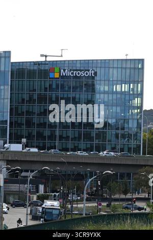 Paris, France. 29 septembre 2025. Illustration du logo de Microsoft, à Paris, France le 29 septembre 2025. Photo de Lionel Urman/ABACAPRESS.COM crédit : Abaca Press/Alamy Live News Banque D'Images