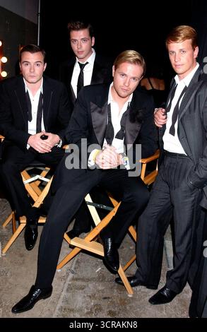 Westlife en coulisses aux World Music Awards qui se sont tenus au Thomas and Mack Center, Las Vegas, le 15 septembre 2004 Banque D'Images