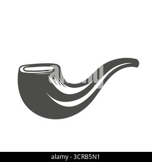 Fond blanc isolé de vieux vecteur de conception d'illustration de tuyau de fumée de tabac classique Illustration de Vecteur