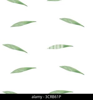 Motif sans couture de feuilles d'iris. Aquarelle illustration faite à la main. Pour la conception d'emballage, les cartes, la couverture, les impressions, les étiquettes de produits et le tissu. Banque D'Images