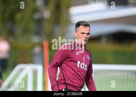Oriam Sports Centre Edinburgh.Scotland, Royaume-Uni. 30 septembre 2025. Séance d'entraînement des coeurs pour le match Scottish Premiership vs Hibernian. Crédit : eric mccowat/Alamy Live News Banque D'Images