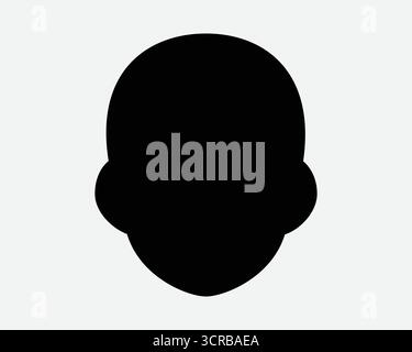 Tête humaine Silhouette icône Avatar Noir personnage personne profil contour visage utilisateur membre anonyme homme modèle signe symbole Clipart Graphic Illustration de Vecteur