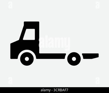 Camionnette icône de caisse basse vide camion déchargé déchargement sans charge symbole de forme livraison de marchandises véhicule transport de marchandises panneau de transport logistique Illustration de Vecteur