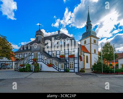 L'hôtel de ville historique de Rietberger   Kreis Guetersloh, Rhénanie du Nord-Westphalie, Allemagne, Europe Banque D'Images