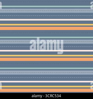 Cette conception comporte des bandes horizontales dans des tons lumineux de bleu, orange et vert clair. Les différentes largeurs et couleurs créent un effet visuel dynamique Illustration de Vecteur