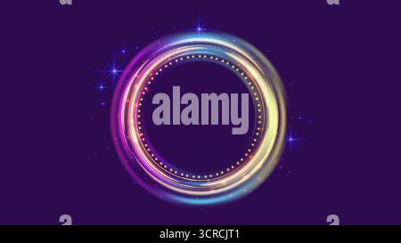 Cercle de téléportation avec lueur subtile et effet énergétique très détaillé, idéal pour HUD ou interface utilisateur de science-fiction. Illustration de Vecteur