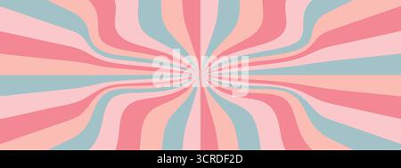Fond d'étoile spiralée psychédélique. Motif vectoriel rétro coloré avec rayons radiaux Illustration de Vecteur