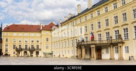 Panorama de la place de la cathédrale dans le quartier du château de Prague, République tchèque Banque D'Images
