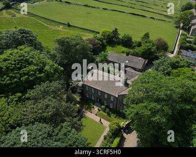 Vue aérienne du musée du Parsonage de Brontë, Howorth Banque D'Images