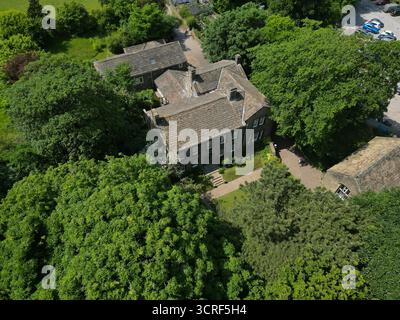 Vue aérienne du musée du Parsonage de Brontë, Howorth Banque D'Images
