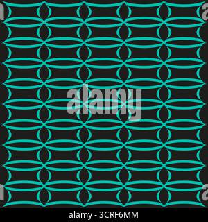 Ovales turquoise abstraits. Répétition de formes géométriques. Fond transparent vectoriel. Motif moderne imbriqué. SPE 10. Illustration de Vecteur
