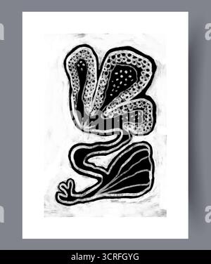 Design floral abstrait avec des motifs uniques et de belles formes pour une esthétique moderne Banque D'Images