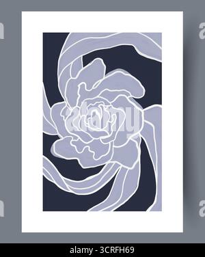 Un élégant motif floral abstrait avec de magnifiques tourbillons sur un fond sombre Illustration de Vecteur