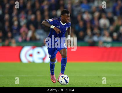 Leicester, Royaume-Uni. 30 septembre 2025. Abdul Fatawu de Leicester City lors du match Leicester City vs Wrexham Sky Bet Championship au King Power Stadium de Leicester. Le crédit photo devrait se lire : Cody Froggatt/Sportimage crédit : Sportimage Ltd/Alamy Live News Banque D'Images