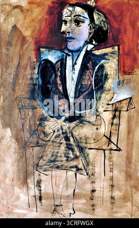 Pablo Picasso, Dora Maar assise (Dora Maar assise), 1938. Illustration de Vecteur