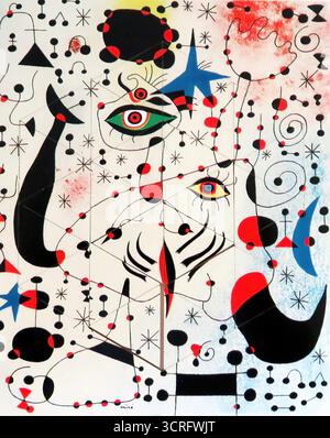 Style catalogue : Joan Miró, chiffres et constellations en amour avec une femme, 1941. Illustration de Vecteur