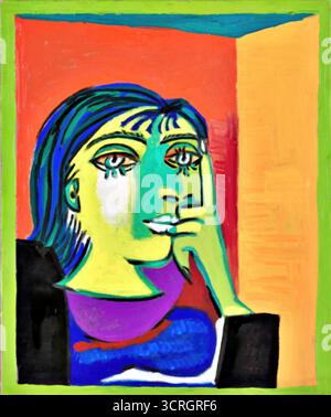 Pablo Picasso, Portrait de Dora Maar (Portrait de Dora Maar), 1937. Illustration de Vecteur