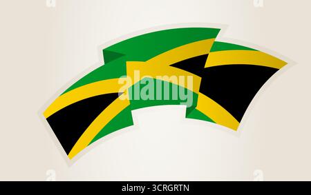 Drapeau de la Jamaïque en forme de ruban abstrait, symbole national de la Jamaïque. Ce vecteur est idéal pour une utilisation dans les événements nationaux, jour de l'indépendance, internationa Illustration de Vecteur