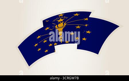 Drapeau de l'Indiana en forme de ruban abstrait, symbole national de l'Indiana. Ce vecteur est idéal pour une utilisation dans les événements nationaux, jour de l'indépendance, internationa Illustration de Vecteur