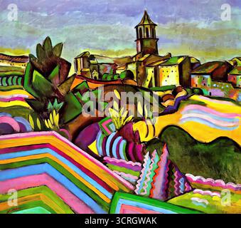 Joan Miró, Prades, le Village, 1917. Illustration de Vecteur