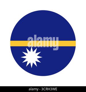 Drapeau de Nauru icône arrondie. Bouton circulaire drapeau national Nauru. Badge drapeau rond de Nauru. Drapeau en forme de cercle. Illustration de Vecteur