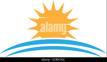 Conception d'illustration d'icône de logo Sun Illustration de Vecteur