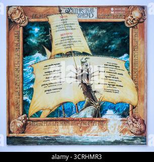 Couverture arrière de The Broadsword and the Beast, le 14e album studio de Jethro Tull, sorti en 1982 Banque D'Images