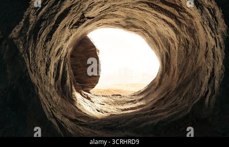 3d tombeau vide de jésus montrant le concept de résurrection Banque D'Images