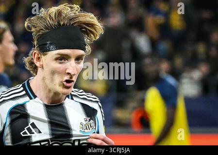 Bruxelles, Belgique, Belgique. 1er octobre 2025. Anthony GORDON de Newcastle célèbre son but lors du match MD2 de l'UEFA Champions League, League phase MD2 entre Royale Union Saint-Gilloise et Newcastle United au Lotto Park le 1er octobre 2025 à Bruxelles, Belgique. (Crédit image : © Matthieu Mirville/ZUMA Press Wire) USAGE ÉDITORIAL SEULEMENT ! Non destiné à UN USAGE commercial ! Banque D'Images
