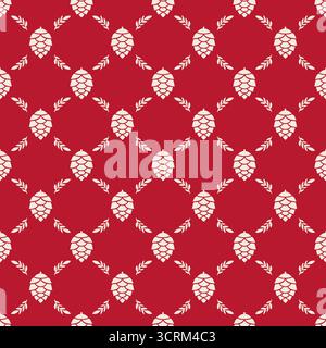Motif sans couture en forme de pomme de pin blanche Illustration de Vecteur