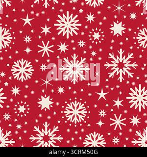 White Snowflakes Stars Seamless Pattern Illustration de Vecteur