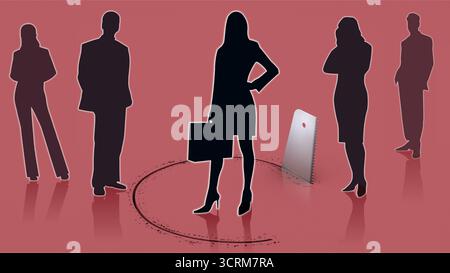 Mobbing am Arbeitsplatz Symbolbild zum Thema Mobbingopfer, Diskriminierung, Ausgrenzung USW. unter Arbeitskollegen *** intimidation en milieu de travail image symbolique des victimes d'intimidation, discrimination, exclusion, etc. Parmi les collègues de travail Banque D'Images