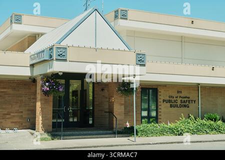 Puyallup WA USA, 26 juillet 2025 - construction du bureau de police de Puyallup Banque D'Images