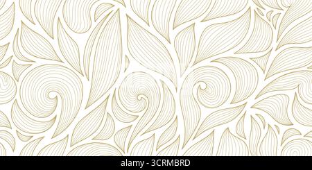 Motif vectoriel de luxe sans couture, feuilles de palmier dorées, ornement floral, feuillage tropical, style botanique élégant. Papier peint Wxotic, imprimé de mode d'été Illustration de Vecteur