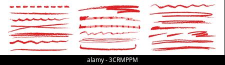 Ligne de surbrillance crayon crayon rouge griffonné dessinée à la main Illustration de Vecteur