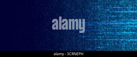 Effet de pluie binaire numérique dans les tons bleus. Flux de code matriciel abstrait Illustration de Vecteur