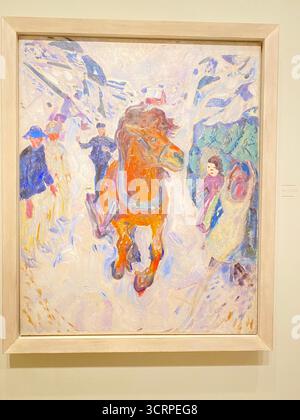 Le cheval galopant par Edvard Munch 1910 quelques-unes des œuvres de l'artiste norvégien Edvard Munch au musée Munch, un musée d'art ouvert en 2021 Banque D'Images