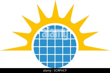 Conception de logo de panneau d'énergie solaire Illustration de Vecteur