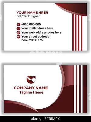 Carte d'identité de société créative modèle moderne de carte de visite double face Illustration de Vecteur
