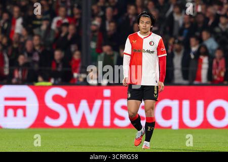 Rotterdam, pays-Bas. 02 octobre 2025. ROTTERDAM, PAYS-BAS - 2 OCTOBRE : Ayase Ueda de FeyenoordAyase Ueda de Feyenoord est déçu lors du match MD2 de l'UEFA Europa League, phase de Ligue, entre Feyenoord et Aston Villa au Stadion Feijenoord le 2 octobre 2025 à Rotterdam, pays-Bas. (Photo de Hans van der Valk/Orange Pictures) crédit : Orange pics BV/Alamy Live News Banque D'Images