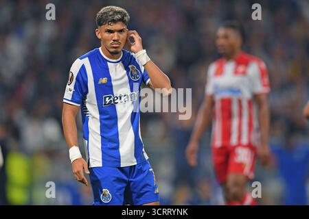 Porto, Portugal. 02 octobre 2025. Dragao Stadium, UEFA Europa League 2025/2026, FC Porto contre Red Star Belgrade ; William Gomes du FC Porto réagit lors d'un match entre le FC Porto et Red Star Belgrade pour le deuxième tour de l'UEFA Europa League 2025/2026 au Dragao Stadium de Porto le 02 octobre 2025. Photo : Daniel Castro/DiaEsportivo/Alamy Live News crédit : DiaEsportivo/Alamy Live News Banque D'Images