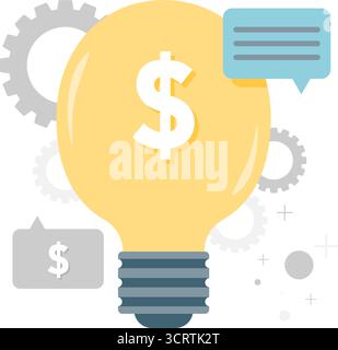 lumières et symboles dollar Illustration de Vecteur