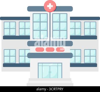 illustration d'un bâtiment, illustration modifiable d'un bâtiment hospitalier Illustration de Vecteur