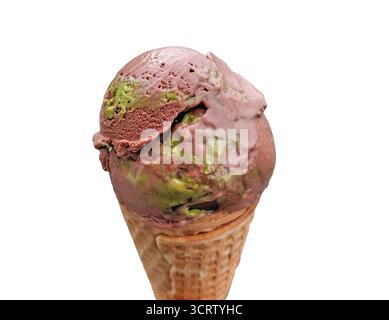 Glace au chocolat Dubaï isolée sur blanc Banque D'Images