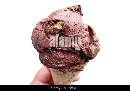 Glace au chocolat Dubaï isolée sur blanc Banque D'Images